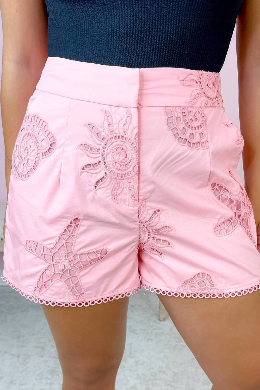 NEW HEYSON women's seashell society shorts in coral